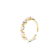 Adjustable-Ring-Aurora-Rhinestone Open-Ring