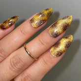 Bling-tortoiseshell-cat-eye-press-on-nails-set