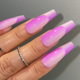 Illusion-French-fake-nails-pink-purple-double-color-press-on-nails-display