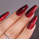 Maroon-red-medium-coffin-cat-eye-press-on-nails