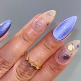 Purple-Galaxy-cat-eye-press-on-nails