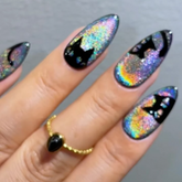 Rainbow-cat-magnetic-cat-eye-press-on-nails
