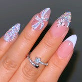 Sparkling-Peppermint-reflective-glitter-french-press-on-nails
