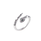 adjustable-ring-snake-rhinestone-open-ring-silver