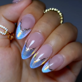 mermaid-French-chrome-cat-eye-pess-on-nails