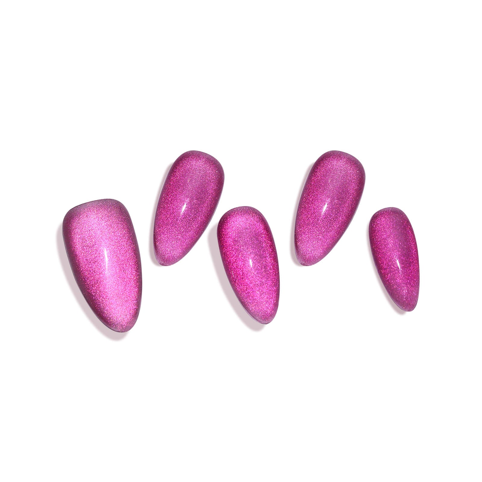 Aurora-sun-kiss-cat-eye-nail-design-deep-fushcia-magnetic-press-on-nails