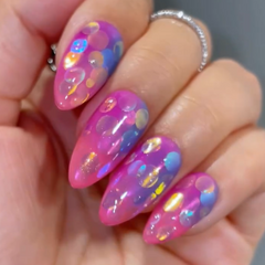 Glossy-aurora-bubble-press-on-nails