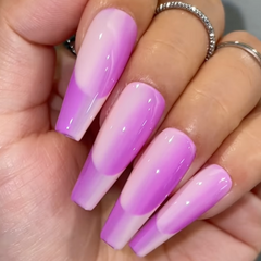 Illusion-French-fake-nails-pink-purple-double-color-press-on-nails-show