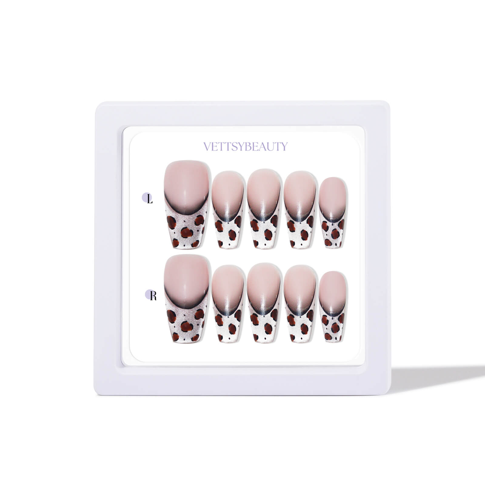 Leopard-print-French-cat-eye-press-on-nail
