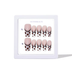 Leopard-print-French-cat-eye-press-on-nail
