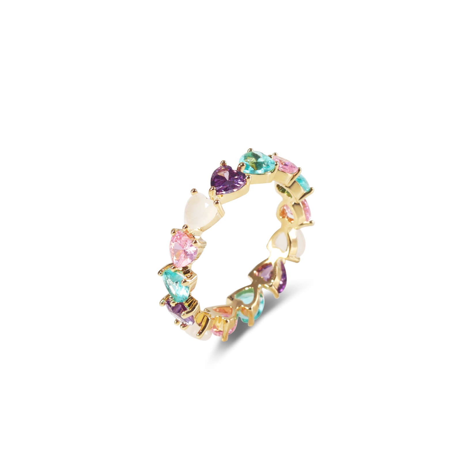 Pastel Hearts Rhinestone Ring 