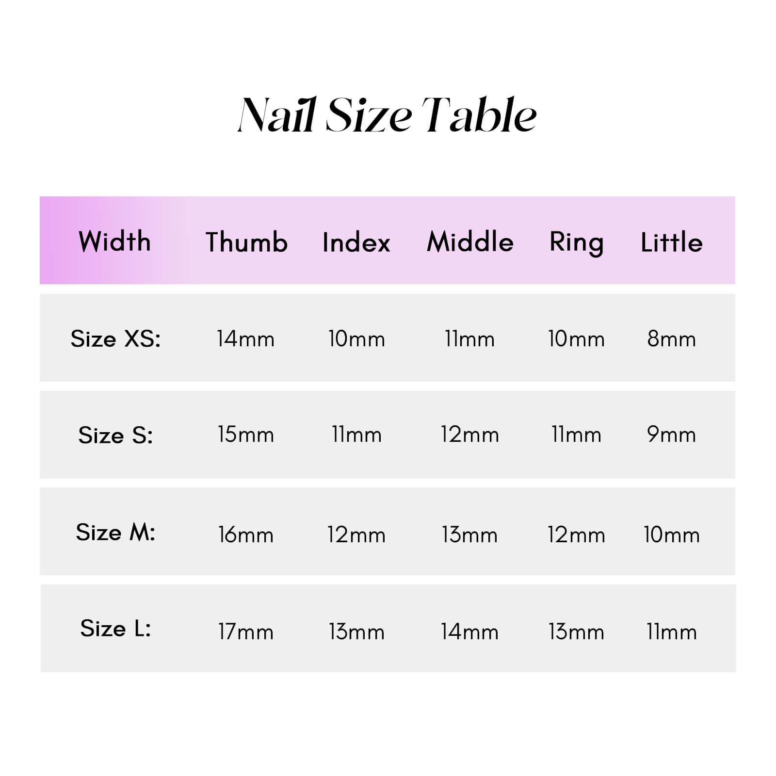 Vettsy-press-on-nail-width-size-table