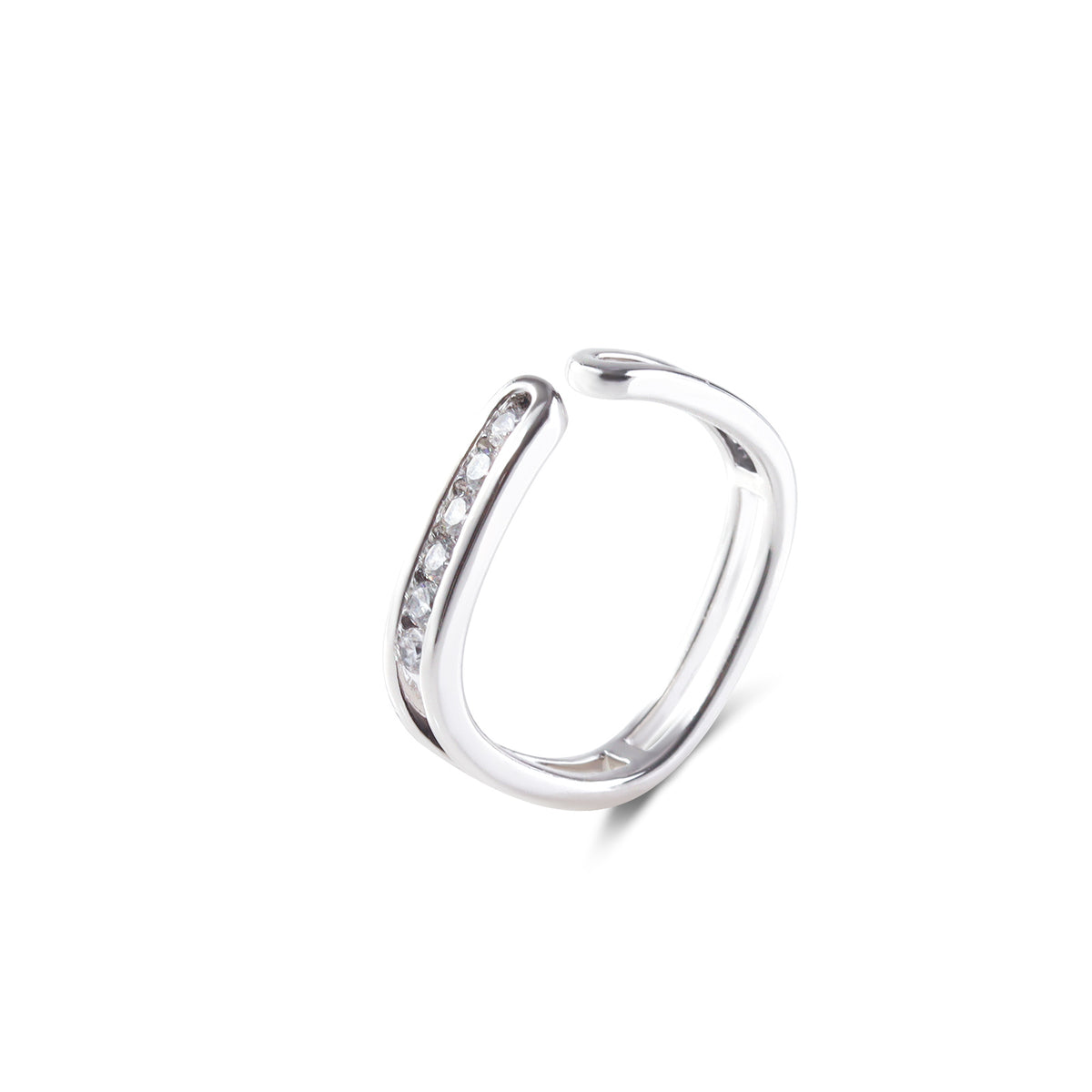 adjustable-ring-square-rhinestone-open-ring-silver