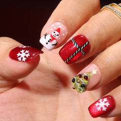 christmas-tree-cat-eye-press-on-nails-set