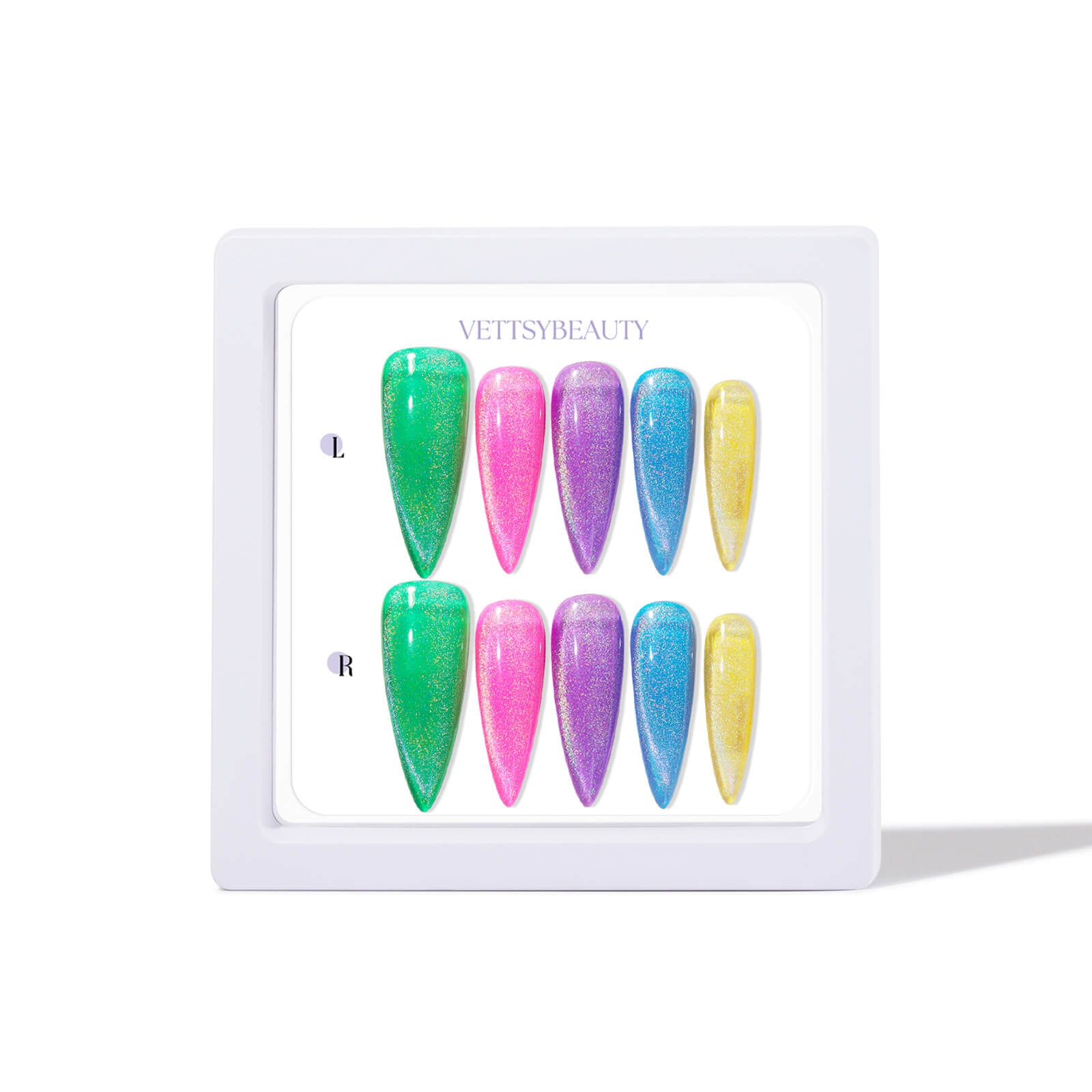 rainbow-cat-eye-neon-fake-press-on-nails-set