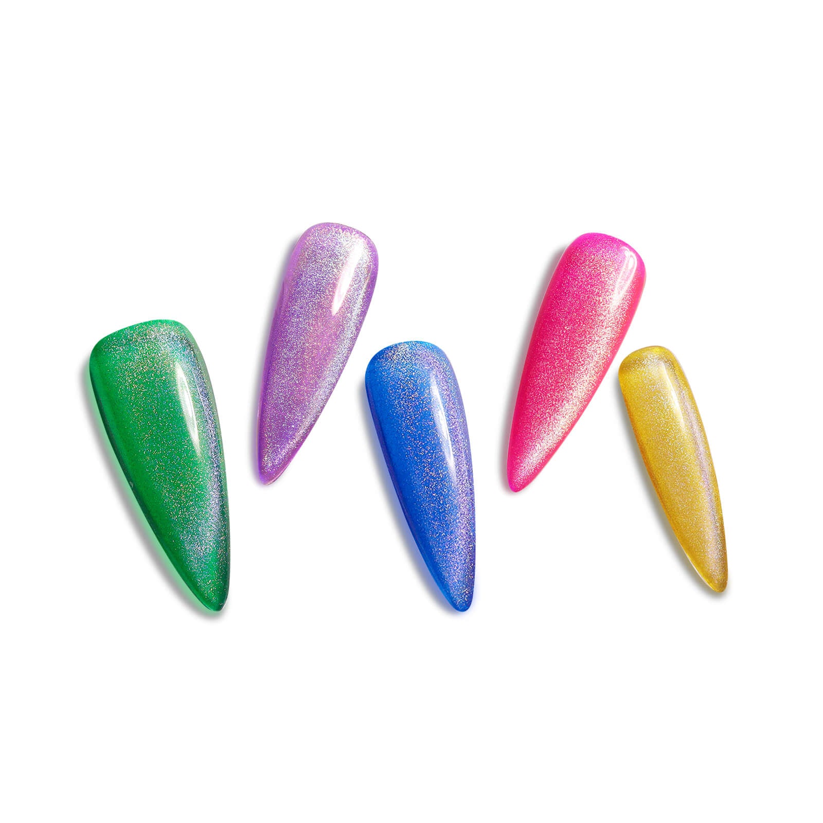 rainbow-cat-eye-neon-fake-press-on-nails-set