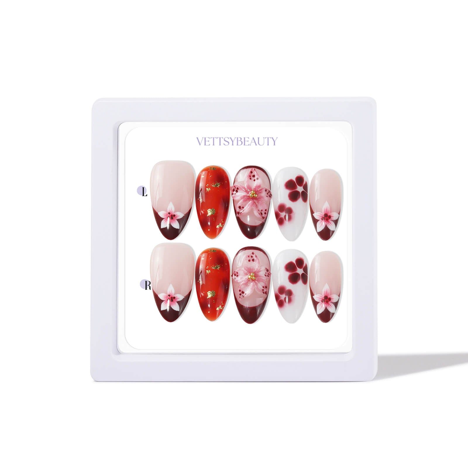 retro-flowers-press-on-nails-set
