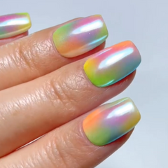 short-colorful-cotton-candy-fake-nail-glazed-rainbow-press-on-nail